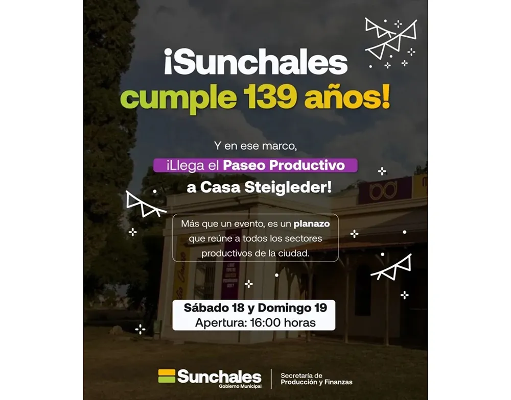 Sunchales cumple 139 años
