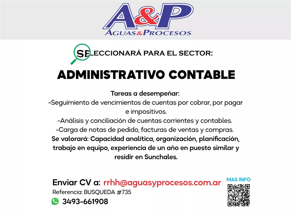 A&P - Placa Búsquedas Laborales adm. contable