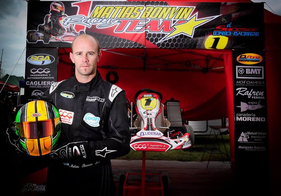 SUNCHALENSE. Matías Bonvín defiende el campeonato logrado el año pasado en el Karting del Salado.