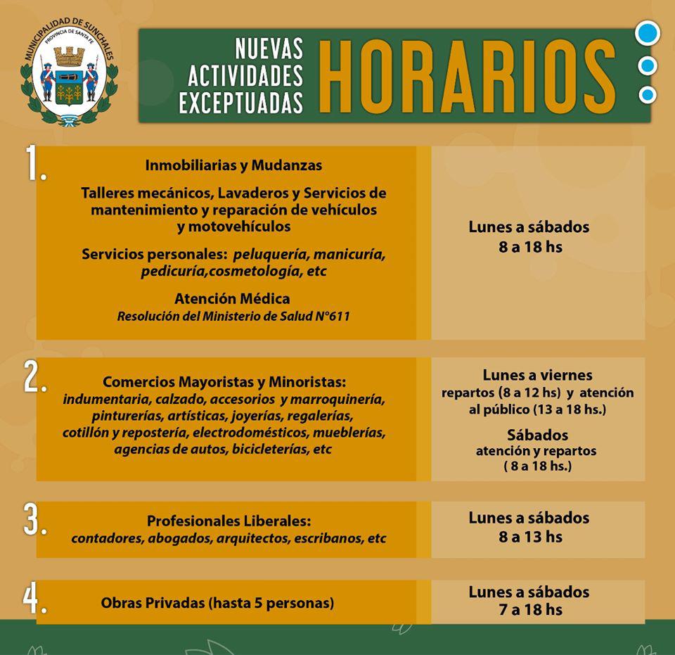 Nuevos horarios actividades 2