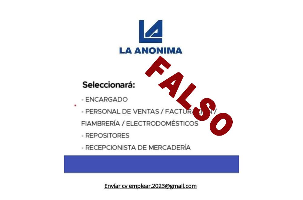 Estafa con aviso de La Anonima