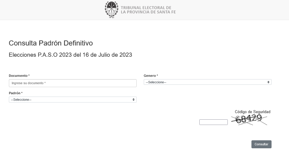 Consulta Padron Definitivo - Elecciones PASO 2023