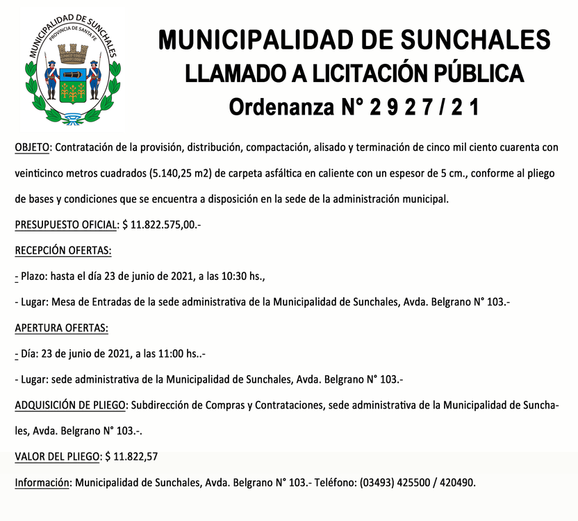 Licitacion 2927-21