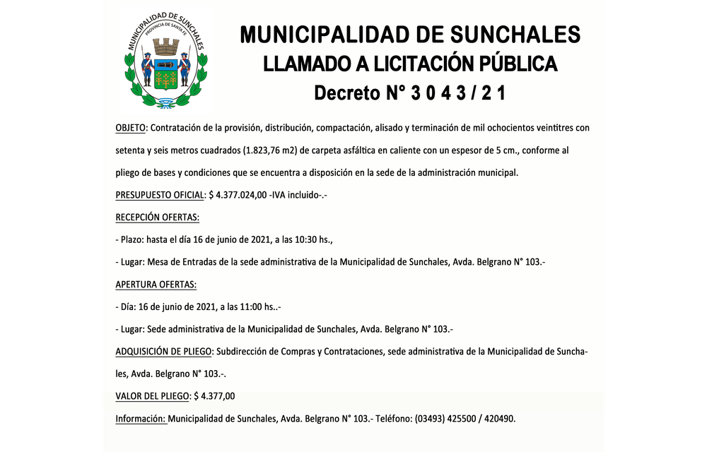 Licitacion 3043-21 bis
