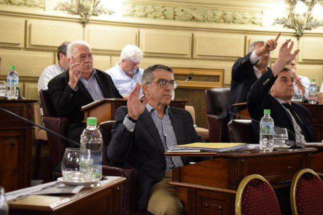 senadores votando