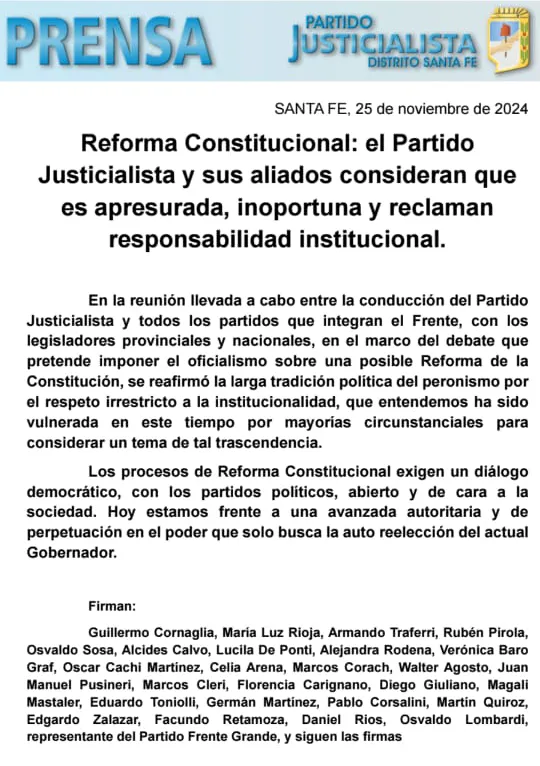 PJ y la reforma constitucional