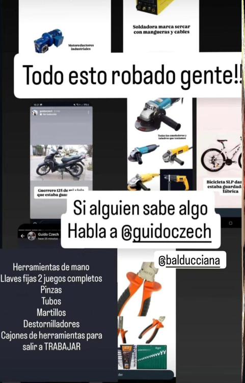 Moto robada en Dymec 2