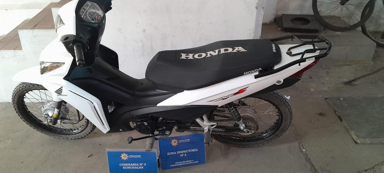 Secuestro moto blanca 3-8-23