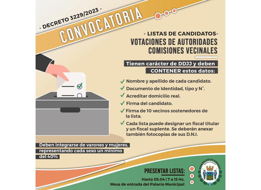 Convocatoria para eleccion a vecinales 1