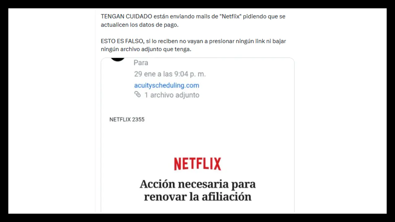 Estafa a traves de Netflix 1