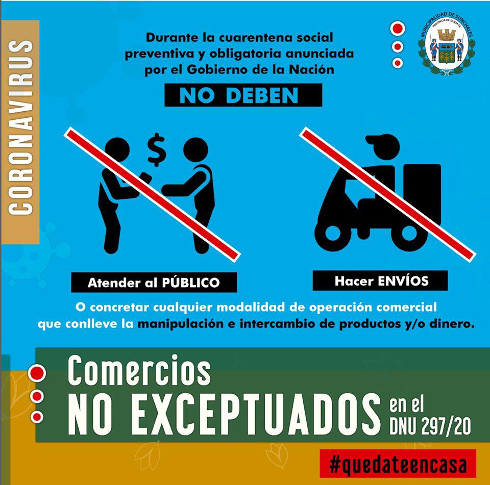 comercios no exceptuados
