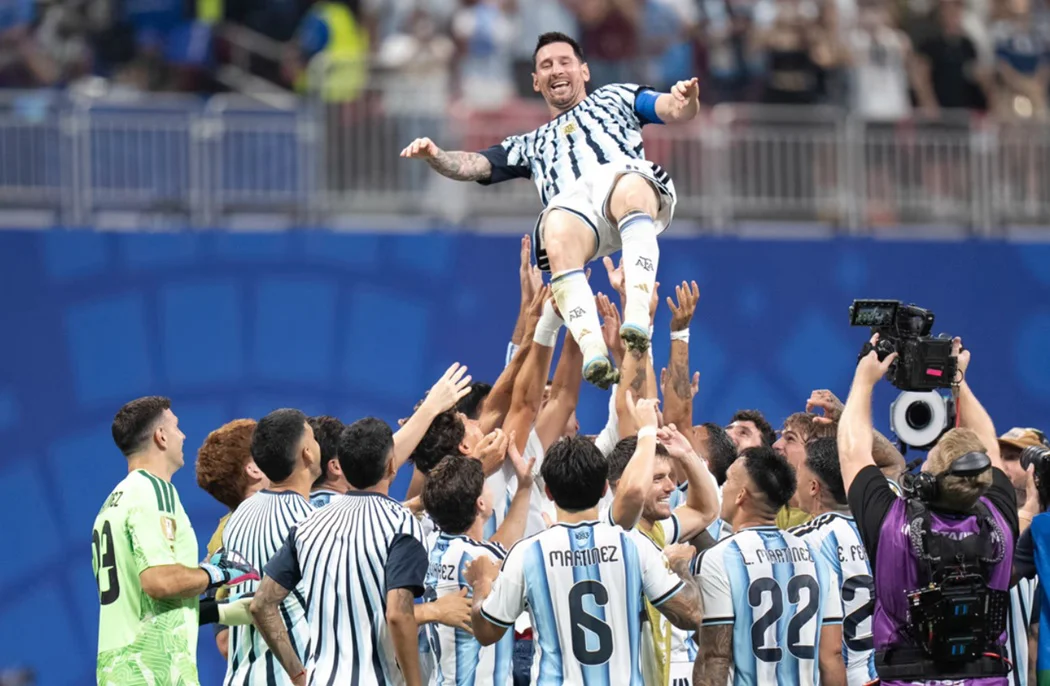 Festejo triunfo Argentina - Egipto