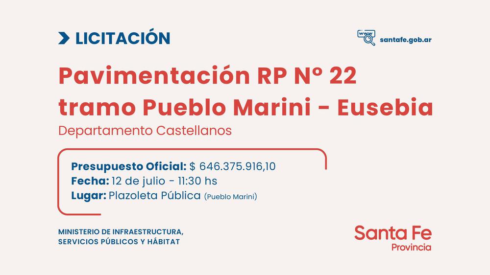 Licitación pavimentacion RP 22
