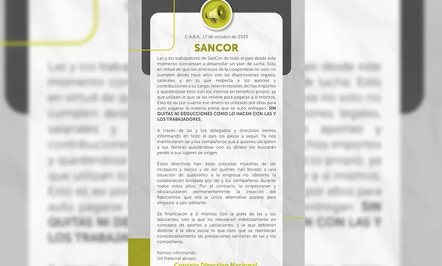 Comunicado medida de fuerza
