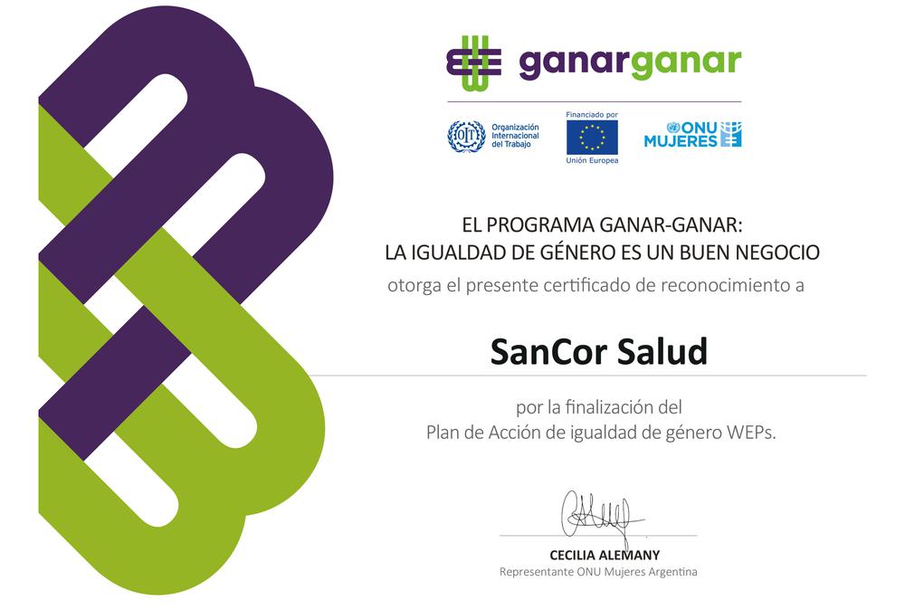 Certificado Plan de Acción SanCor Salud