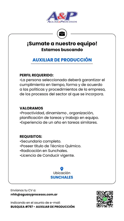 Busqueda auxiliar de producción