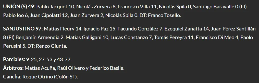 Resultado Union - Sanjustino