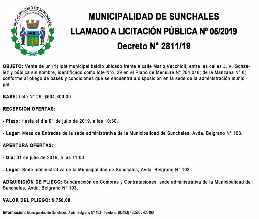Licitacion 05-2019 - Dec 2811