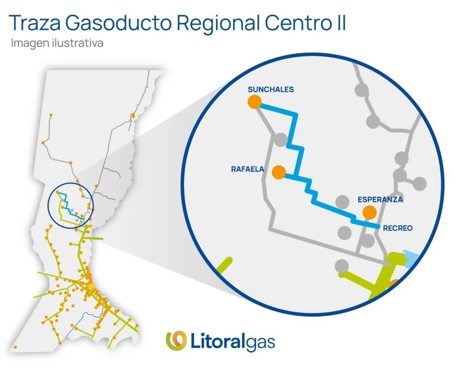 Traza gasoducto regional