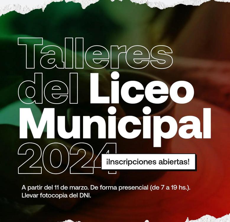 Inscripción a Talleres Municipal 1