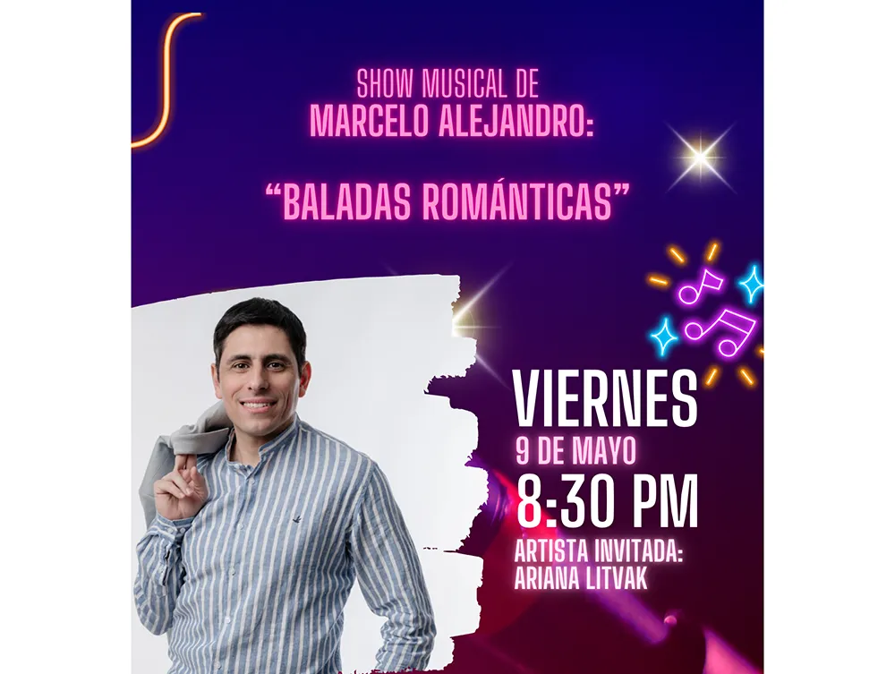Flyer Marcelo Alejandro - Baladas románticas