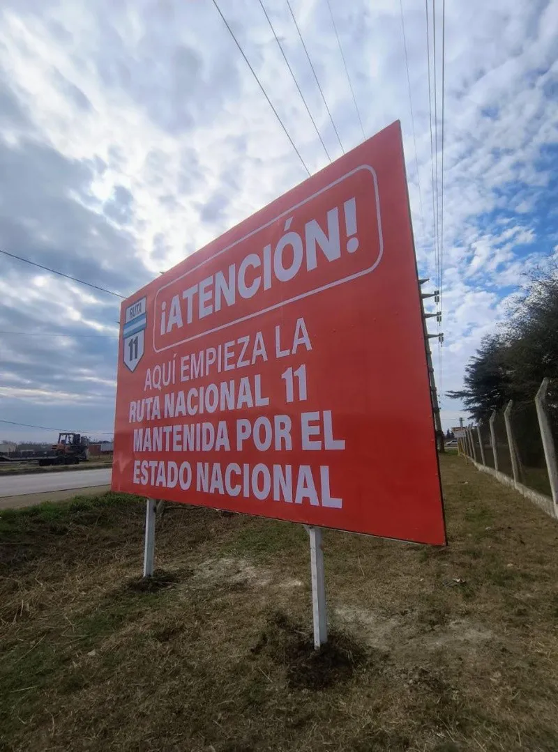 Carteles alertando en rutas nacionales 2