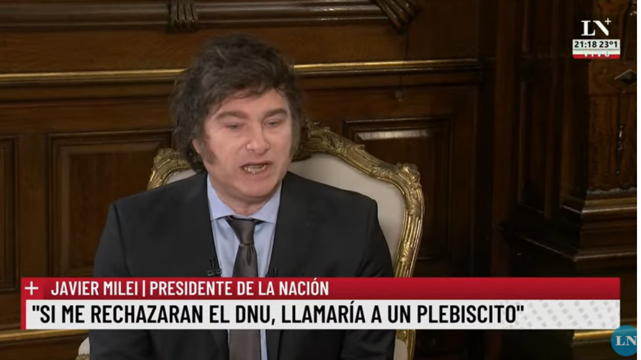 Milei y llamado a plebiscito
