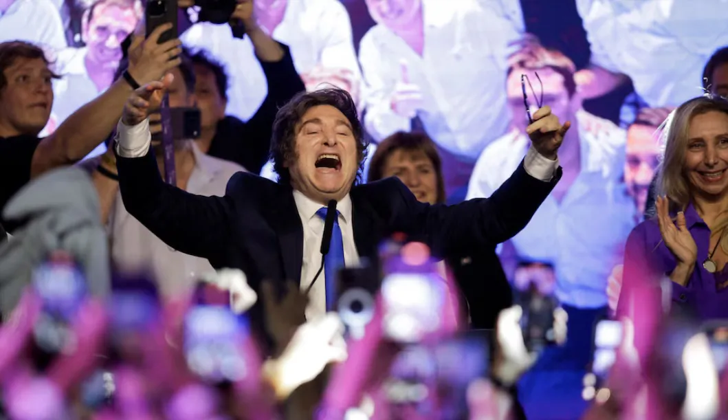 Milei festeja el triunfo