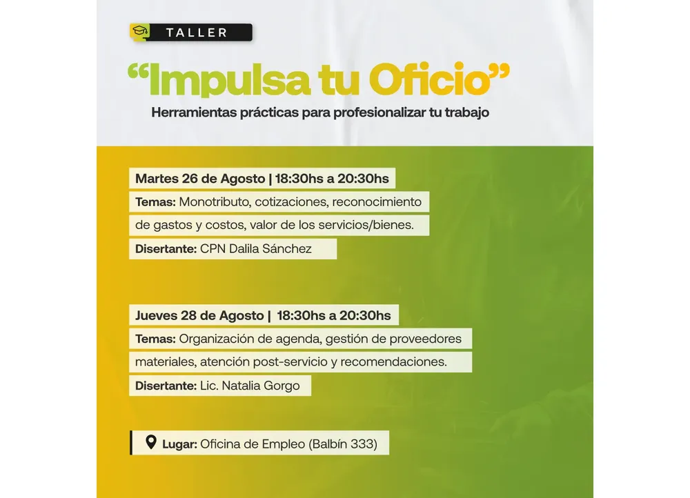 Taller Impulsa tu oficio