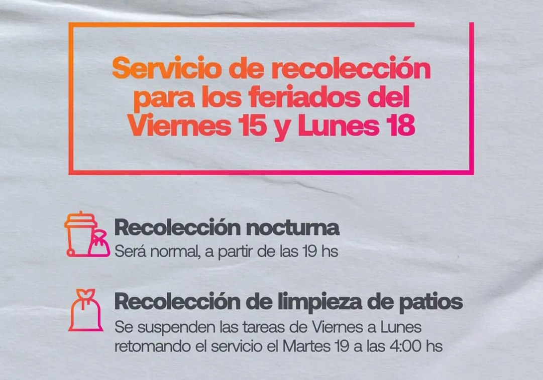 Servicio recoleccion 15 y 18